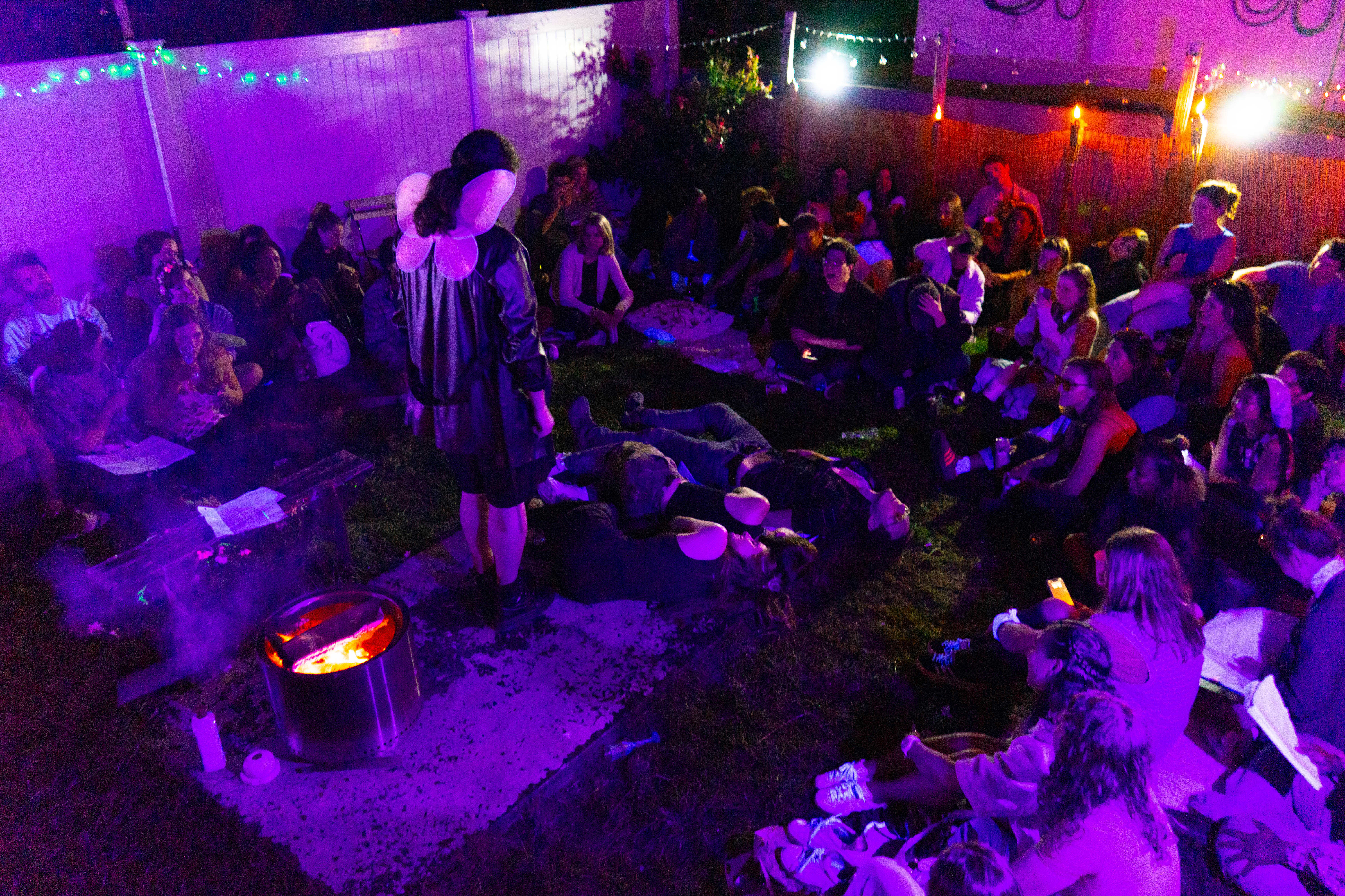 Faerie court scene in vivid theatrical light