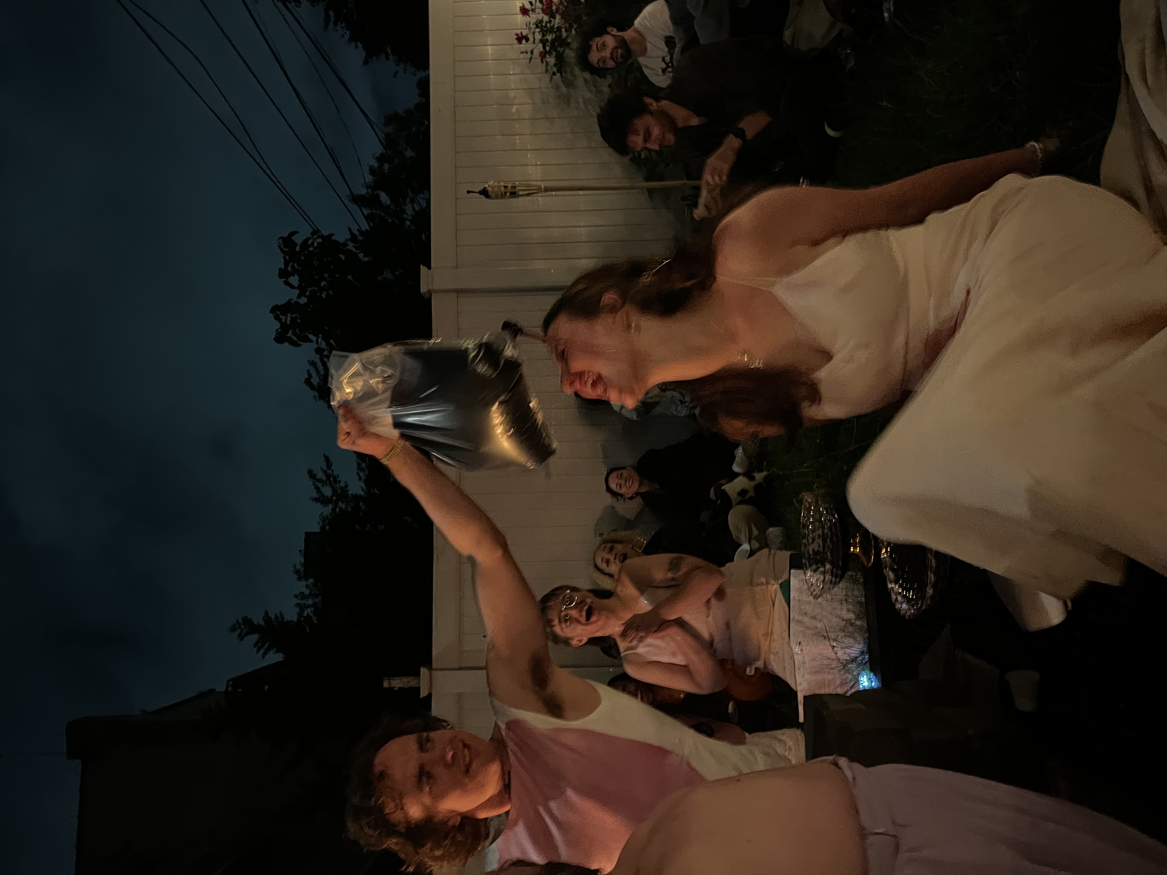 Backyard ritual image from The Bacchae