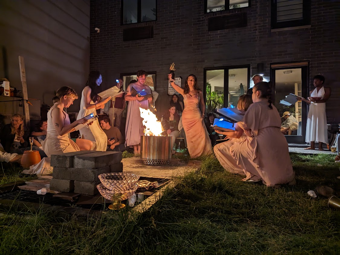 Backyard ensemble image from The Bacchae