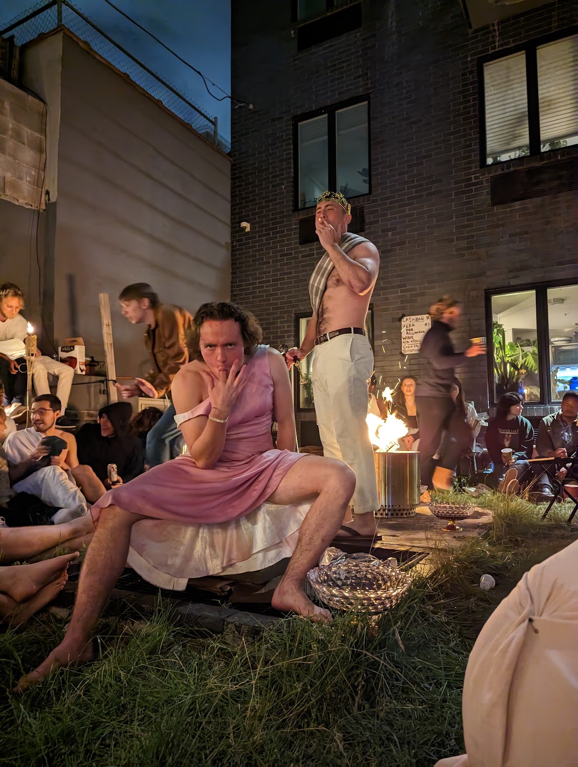 Portrait-oriented production image from The Bacchae