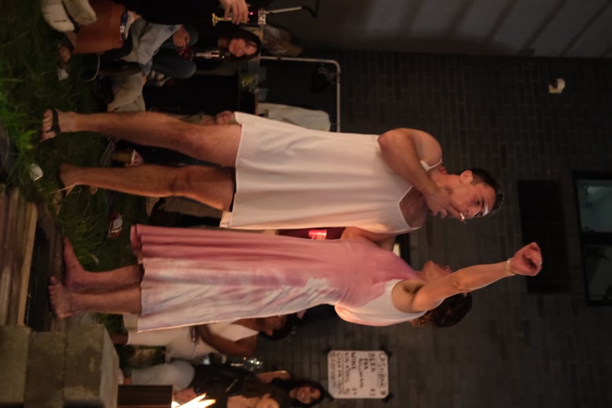 Chorus and audience moment from The Bacchae