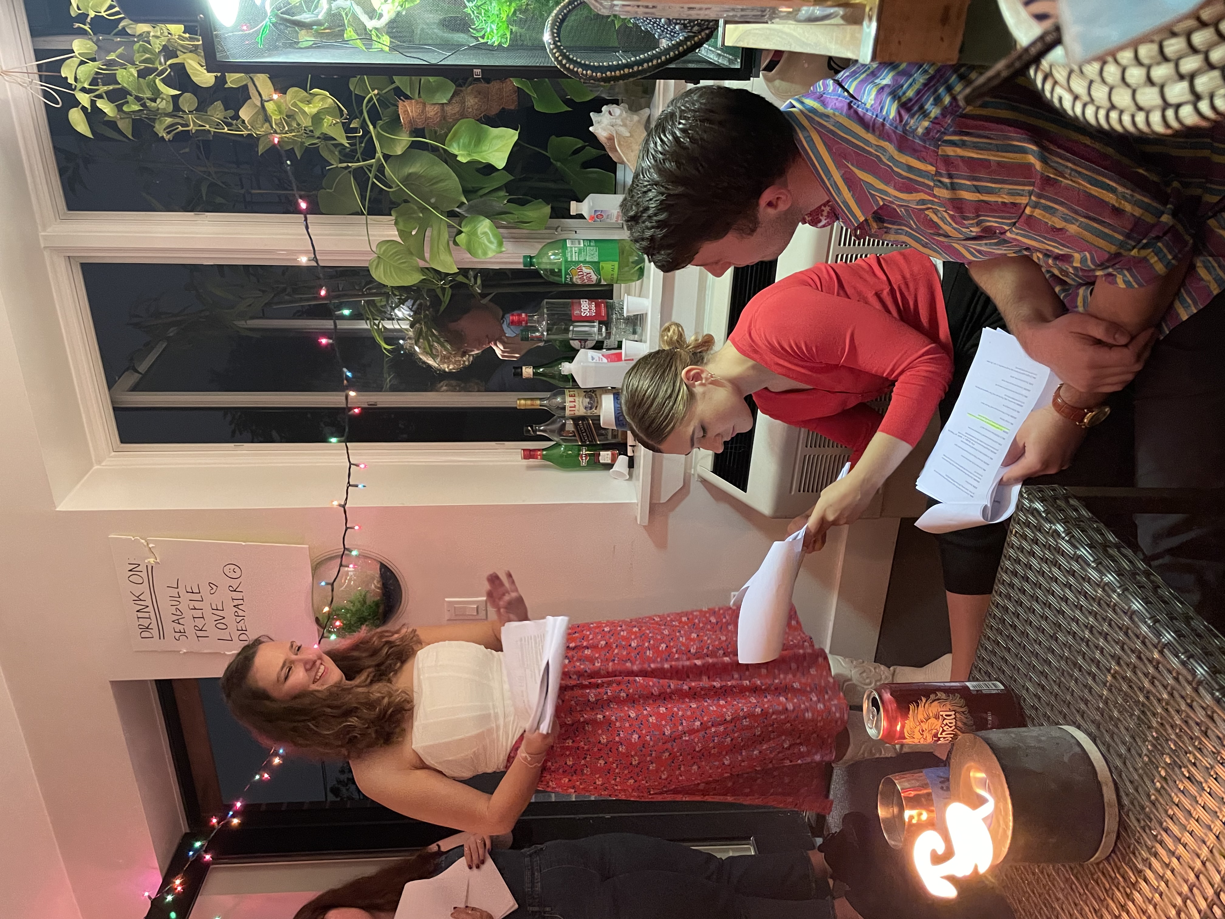 Fiona Selmi reads as Nina during The Seagull